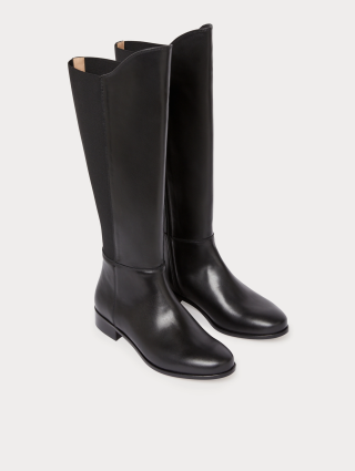 Черные сапоги Marina Rinaldi кожаные: фото 2 - Invogue