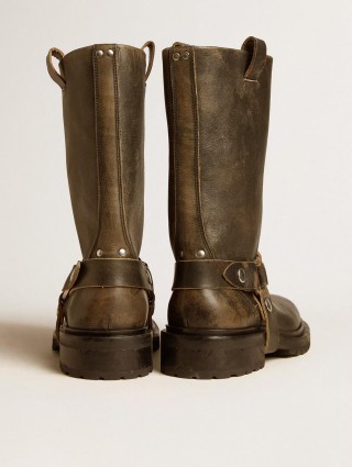 Черные сапоги Golden Goose кожаные: фото 3 - Invogue