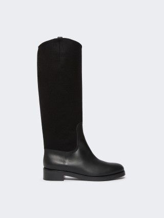 Чорні чоботи MAX MARA зі шкіри: фото - Invogue