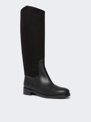 Чорні чоботи MAX MARA зі шкіри: фото 1 - Invogue