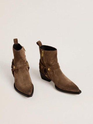 Коричневі чоботи GOLDEN GOOSE зі шкіри: фото 2 - Invogue