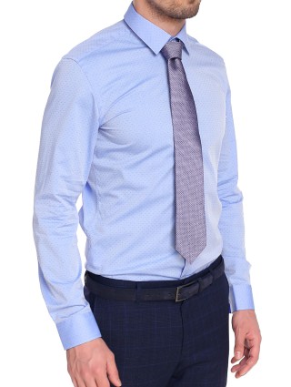 Синяя рубашка BOSS: фото 2 - Invogue