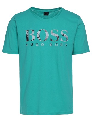 Зелёная футболка BOSS: фото 2 - Invogue