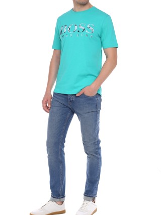 Зелёная футболка BOSS: фото 3 - Invogue