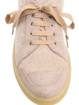 Бежевые сникерсы MAX MARA: фото 7 - Invogue