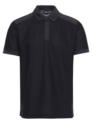Черное поло BOSS: фото 2 - Invogue