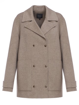 Серое пальто THEORY: фото 2 - Invogue