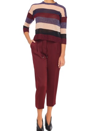 Бордовые брюки MARELLA: фото 3 - Invogue