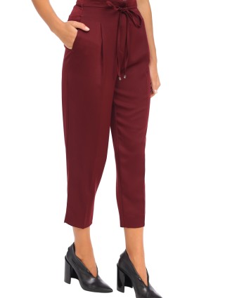 Бордовые брюки MARELLA: фото 5 - Invogue