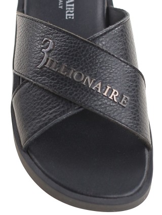 Чорні шльопанці BILLIONAIRE : фото 3 - Invogue