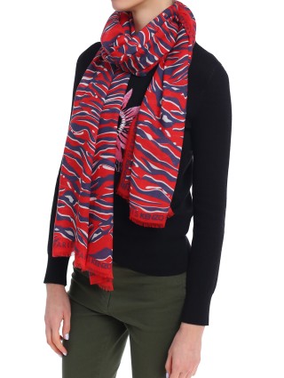 Красный шарф KENZO: фото 3 - Invogue