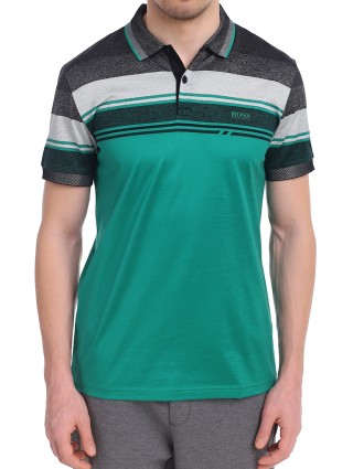 Зеленое поло BOSS: фото - Invogue