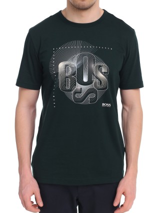Зелёная футболка BOSS: фото 4 - Invogue