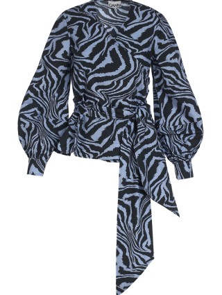 Синяя блуза GANNI: фото - Invogue