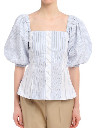 Блакитна блуза GANNI : фото 5 - Invogue