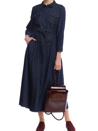 Голубое платье MARELLA: фото 3 - Invogue