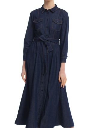 Голубое платье MARELLA: фото 5 - Invogue