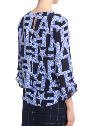 Синяя блуза MARELLA: фото 4 - Invogue