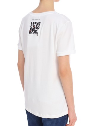 Белая футболка MAX MARA: фото 6 - Invogue