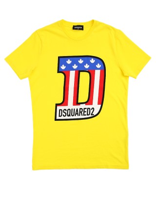 Жёлтая футболка DSQUARED KID: фото 2 - Invogue