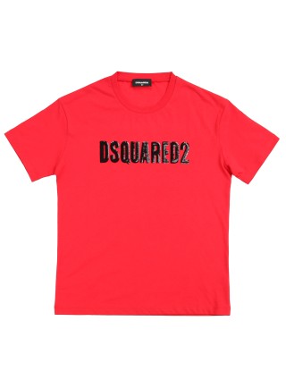Червона футболка DSQUARED KID : фото 2 - Invogue