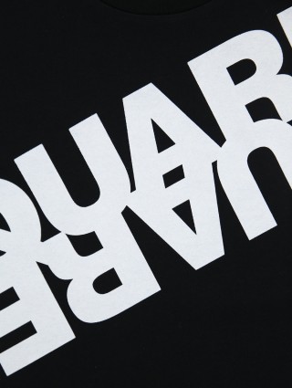 Чёрная футболка DSQUARED KID: фото 4 - Invogue