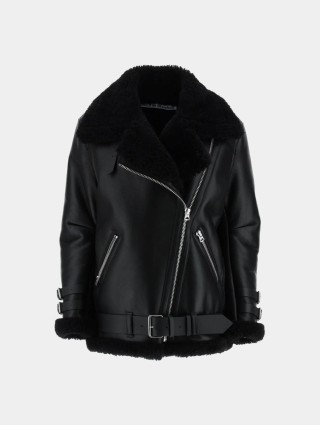 Черная дубленка Acne Studios из кожи: фото - Invogue