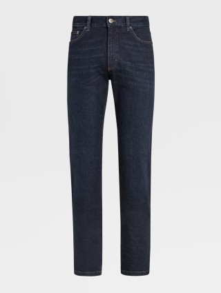 Темно-сині джинси Zegna Dark Blue Rocca regular fit: фото - Invogue