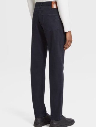 Темно-сині джинси Zegna крою slim з додаванням еластану: фото 2 - Invogue
