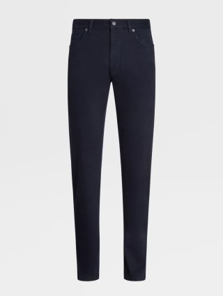 Темно-сині джинси Zegna крою slim з додаванням еластану: фото - Invogue