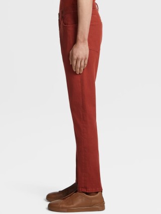 Темно-червоні джинси Zegna Slim з додаванням еластану: фото 3 - Invogue