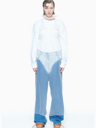 Блакитні  джинси PUSHBUTTON вільного крою: фото 1 - Invogue