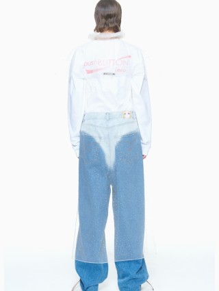 Блакитні  джинси PUSHBUTTON вільного крою: фото 3 - Invogue