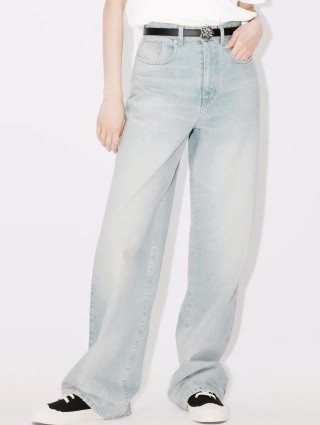 Светло-голубые джинсы KENZO прямого кроя: фото 1 - Invogue