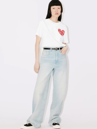 Светло-голубые джинсы KENZO прямого кроя: фото 6 - Invogue