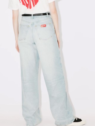 Светло-голубые джинсы KENZO прямого кроя: фото 2 - Invogue