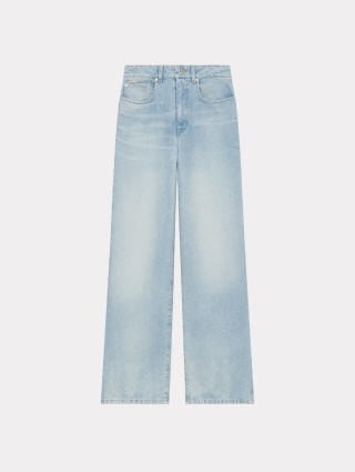 Светло-голубые джинсы KENZO прямого кроя: фото - Invogue