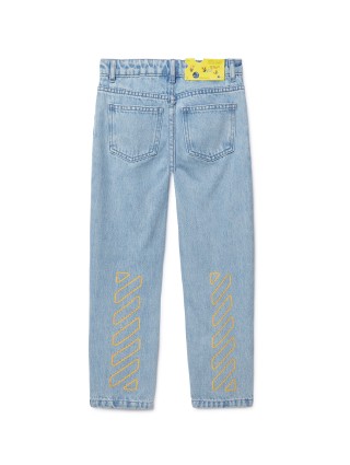 Голубые джинсы OFF WHITE из хлопкового денима: фото 1 - Invogue