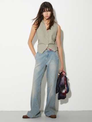 Голубые джинсы MAX&CO свободного кроя: фото 1 - Invogue