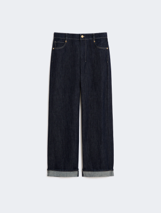 Темно-сині джинси MAX MARA з відворотами: фото - Invogue