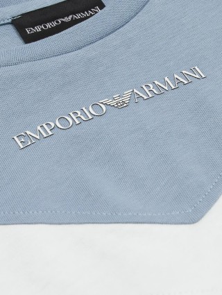 Блакитна футболка EMPORIO ARMANI KIDS : фото 2 - Invogue