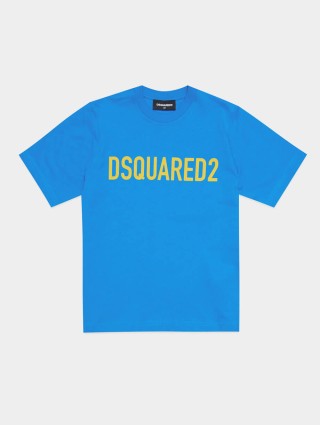 Блакитна футболка DSQUARED KID : фото - Invogue