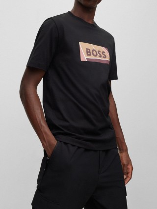 Чорна футболка BOSS : фото 1 - Invogue