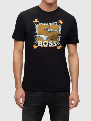 Чорна футболка BOSS : фото 1 - Invogue