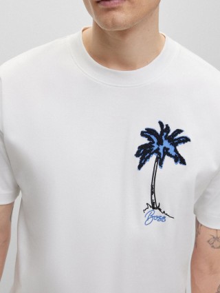 Белая футболка BOSS: фото 3 - Invogue