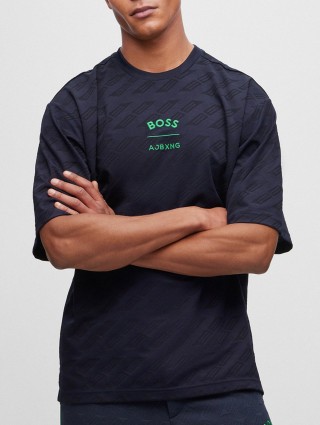 Темно-синя футболка BOSS : фото 2 - Invogue