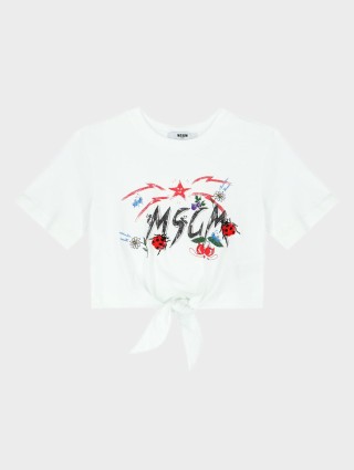 Біла футболка MSGM KIDS : фото - Invogue