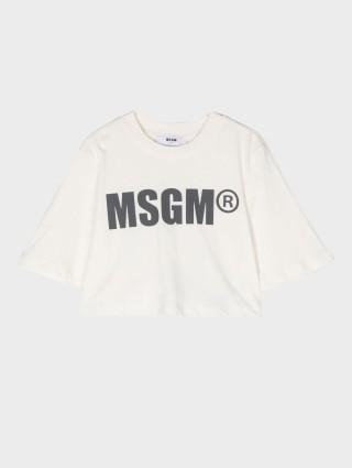 Кремова футболка MSGM KIDS : фото - Invogue
