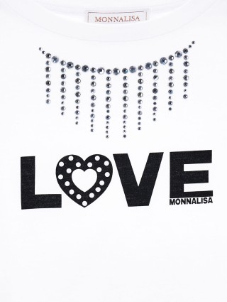 Біла футболка MONNALISA : фото 2 - Invogue