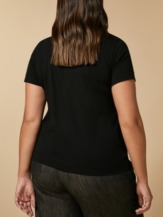 Чорна футболка MARINA RINALDI : фото 2 - Invogue